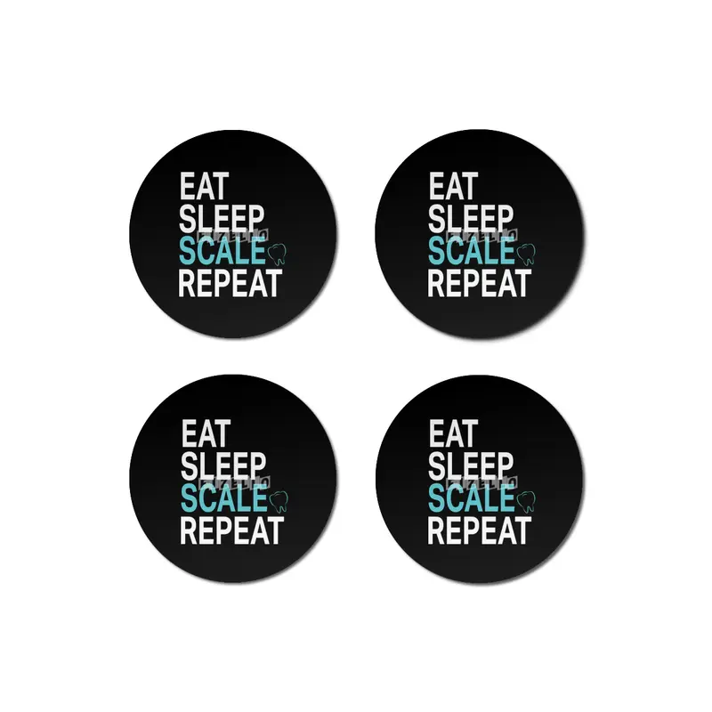 Funny Dental Hygienist Eat Sleep Scale Repeat Teeth Dentist T-Shirt Bardak Altlığı