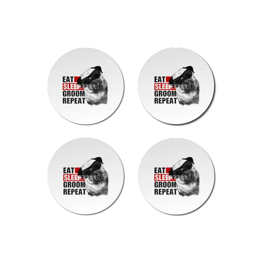 Dog Grooming Eat Sleep Groom Repeat Bardak Altlığı