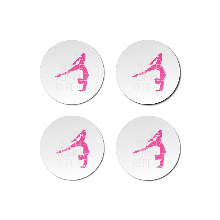 Funny Gymnast Gift Eat Sleep Tumble Repeat Bardak Altlığı