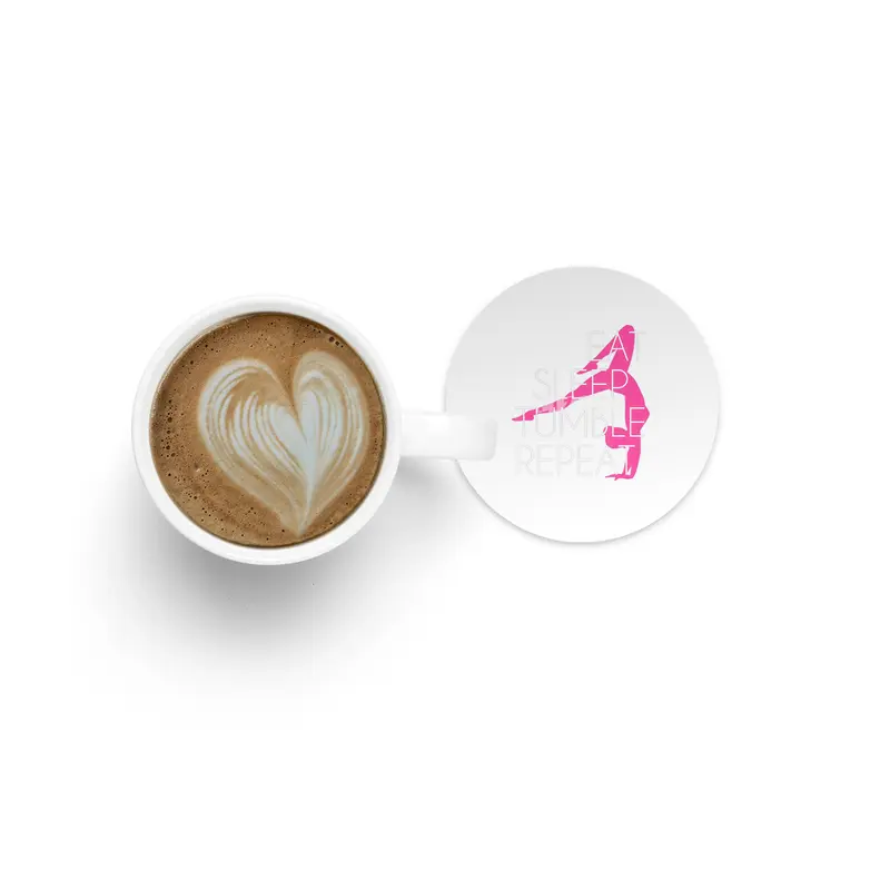 Funny Gymnast Gift Eat Sleep Tumble Repeat Bardak Altlığı