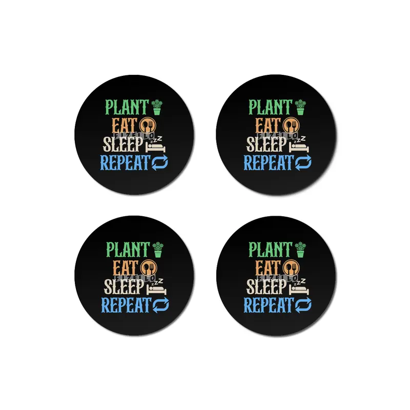Plant Eat Sleep Repeat Gardener Life T-shirt Bardak Altlığı