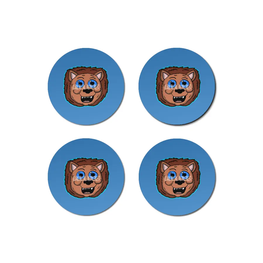 Cartoon Lion Head Bardak Altlığı