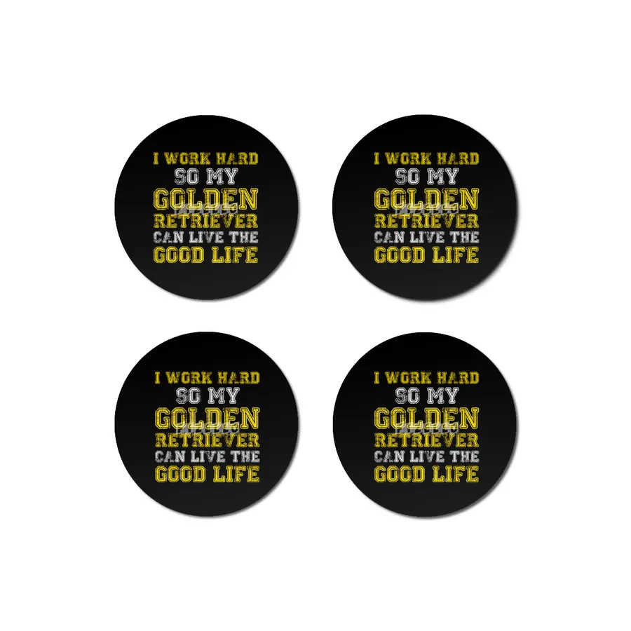 I Work Hard Funny Golden Retriever Life Bardak Altlığı
