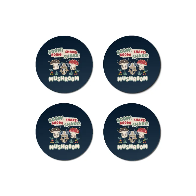 Boom Boom Shake the Room - Kawaii Mushroom Cute Characters Bardak Altlığı