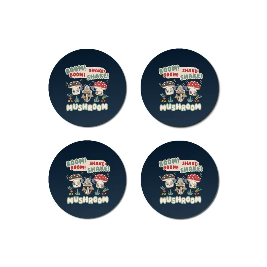 Boom Boom Shake the Room - Kawaii Mushroom Cute Characters Bardak Altlığı
