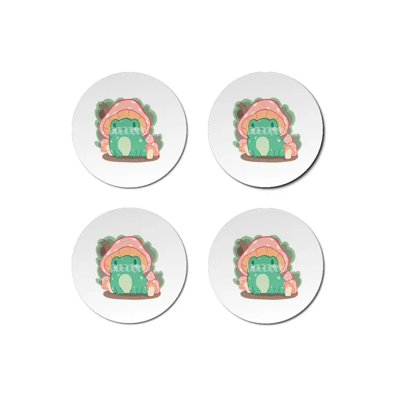 Cottagecore Aesthetic Frog Mushroom Hat Snail Kawaii Bardak Altlığı