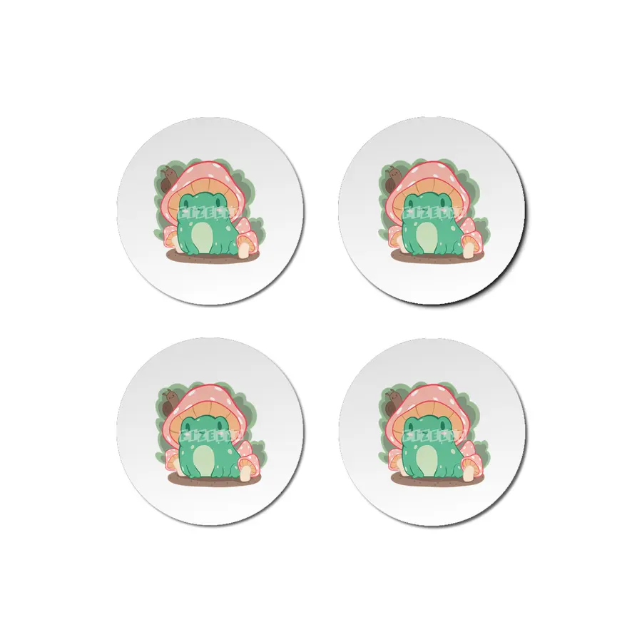 Cottagecore Aesthetic Frog Mushroom Hat Snail Kawaii Bardak Altlığı
