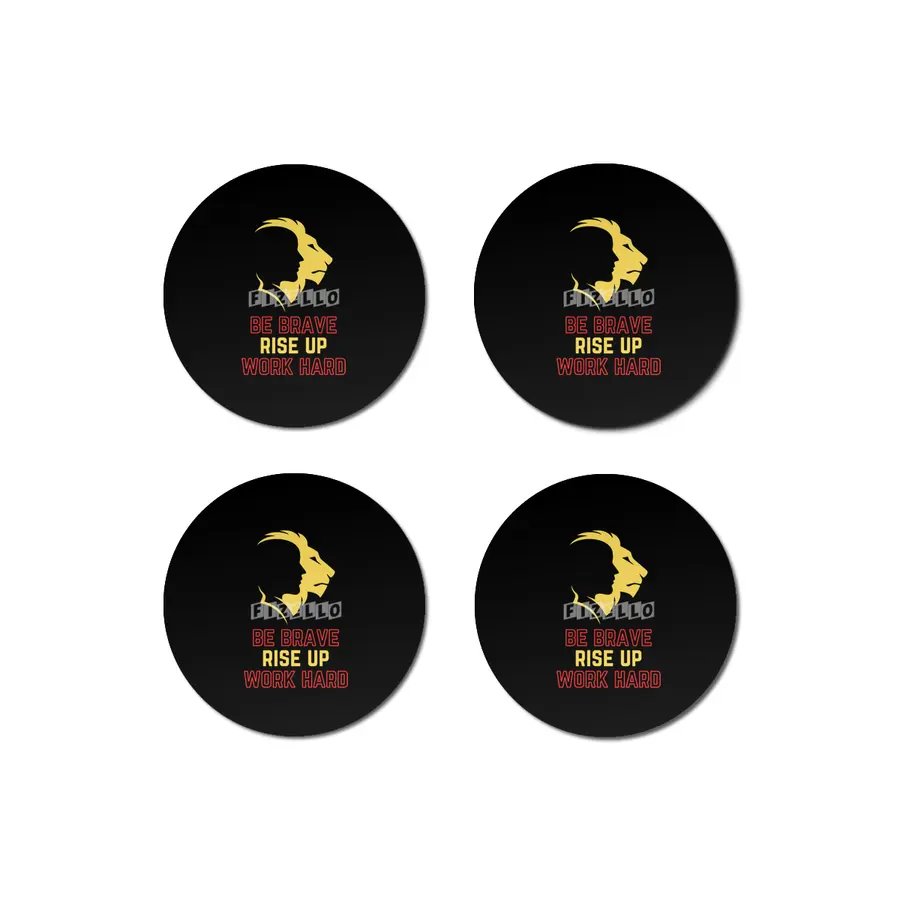 Be Brave Rise Up Work Hard Text Printed Bardak Altlığı
