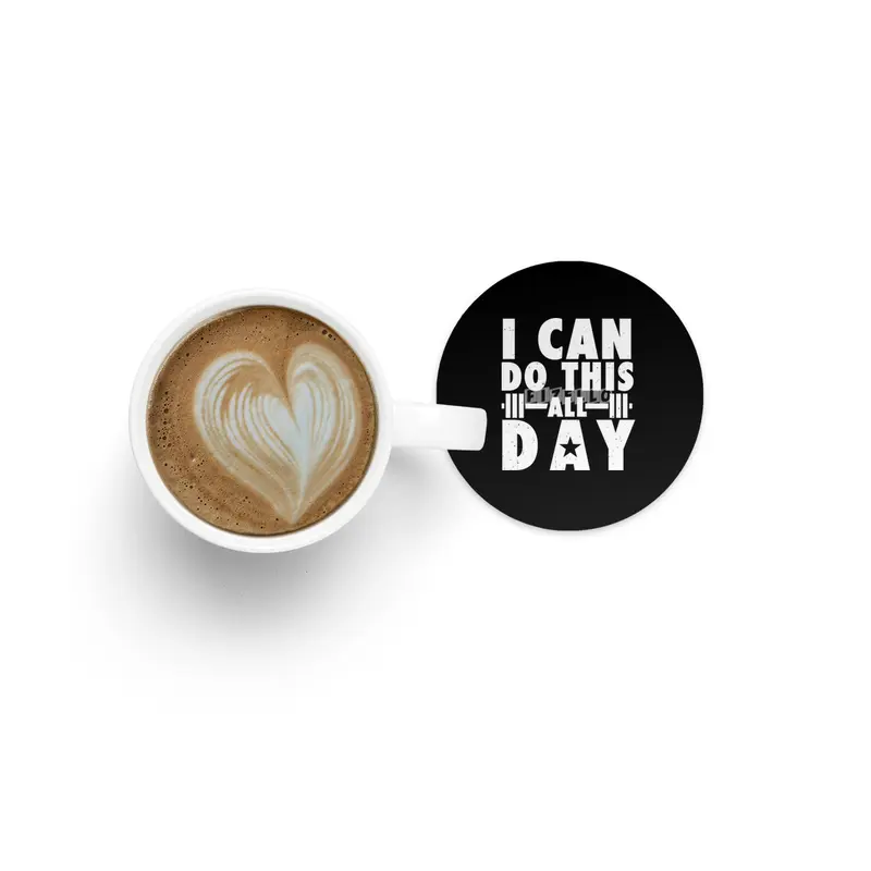 All day Workout Training Gym Fitness Motivational Bardak Altlığı