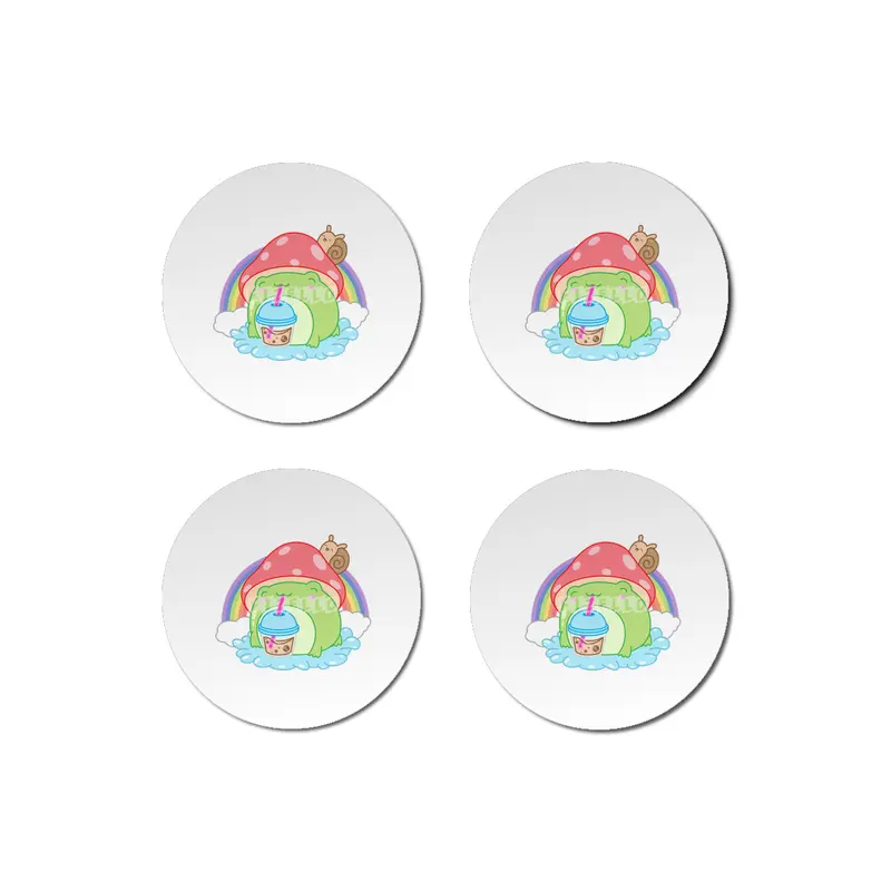 Frog Boba Bubble Tea Kawaii Anime Japanese Mushroom Snail Bardak Altlığı