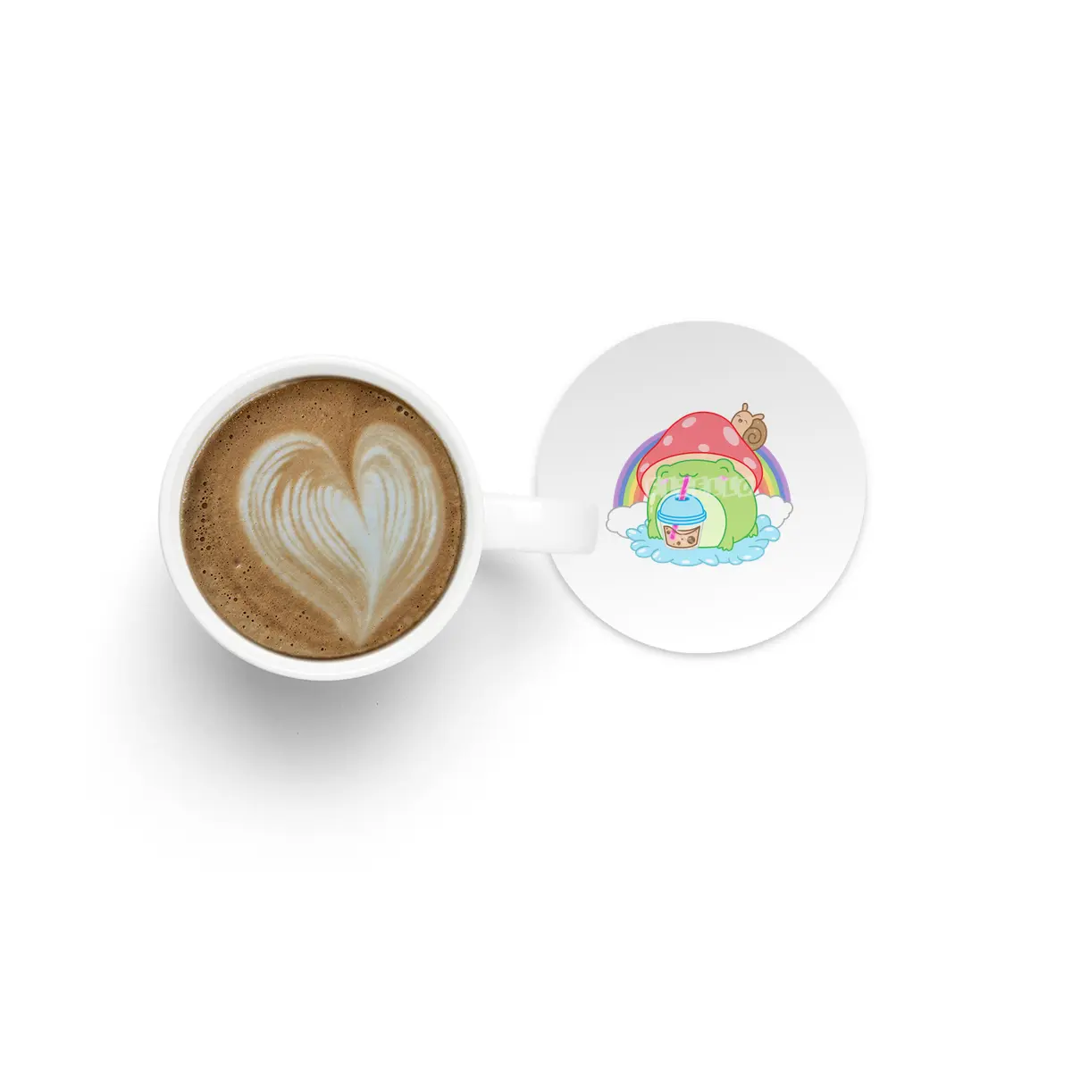 Frog Boba Bubble Tea Kawaii Anime Japanese Mushroom Snail Bardak Altlığı