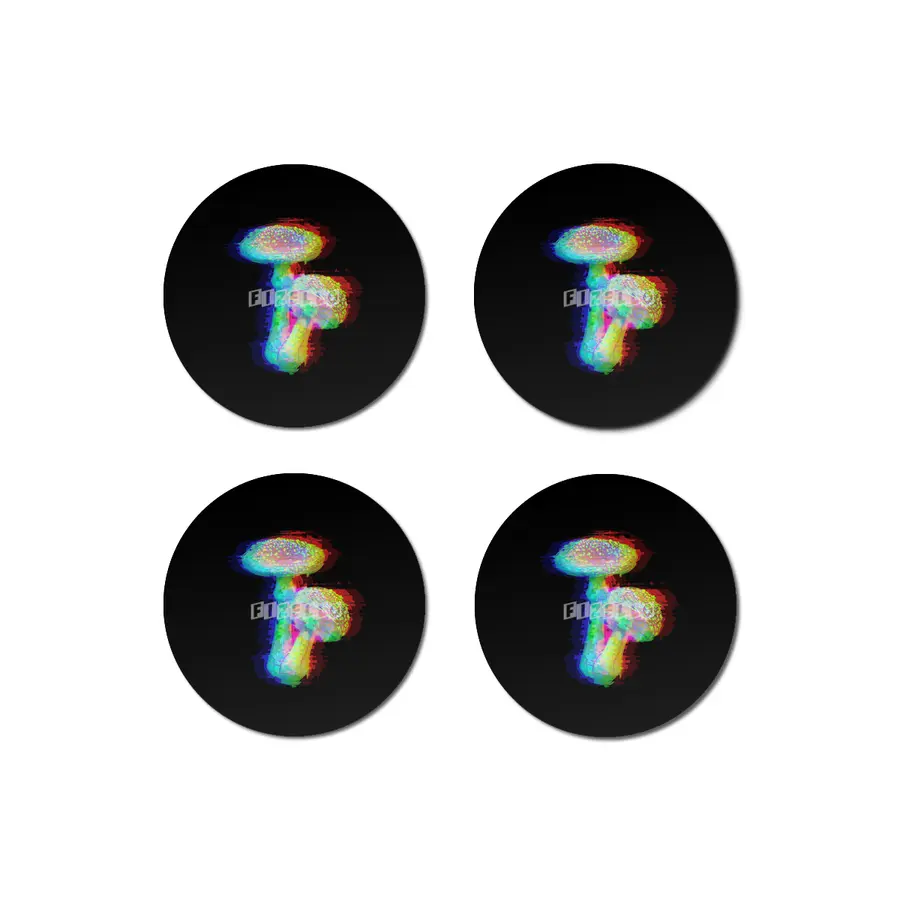 Holographic Mushroom Bardak Altlığı