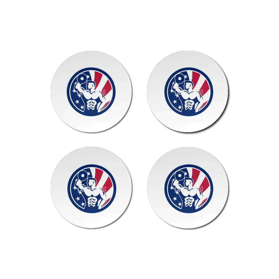 American Fitness Gym USA Flag Icon Bardak Altlığı