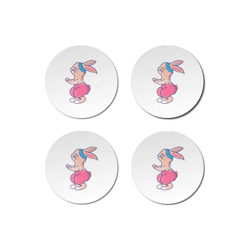 Bunny Fitness Pink Bardak Altlığı