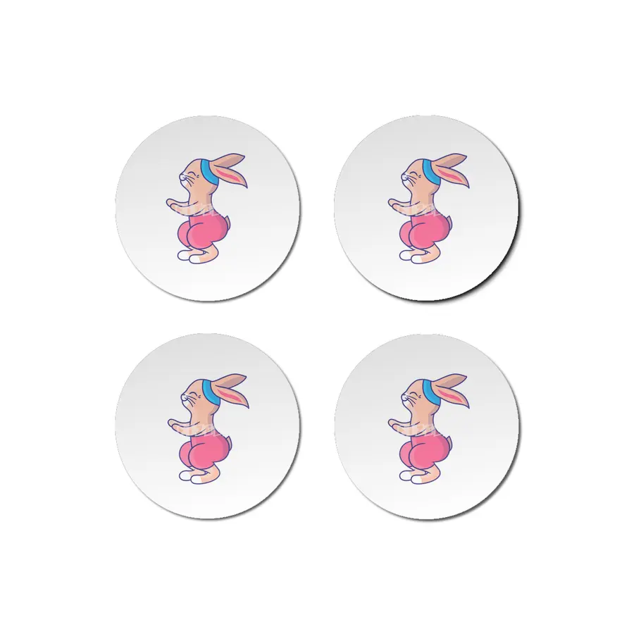 Bunny Fitness Pink Bardak Altlığı