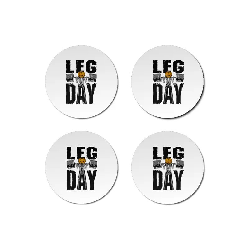 Halloween Gym Leg Day Skeleton Pumpkin Goth Fitness Workout Bardak Altlığı