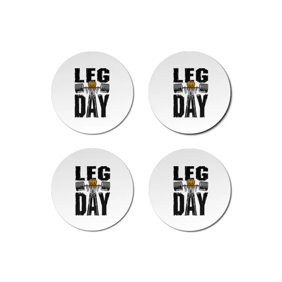Halloween Gym Leg Day Skeleton Pumpkin Goth Fitness Workout Bardak Altlığı