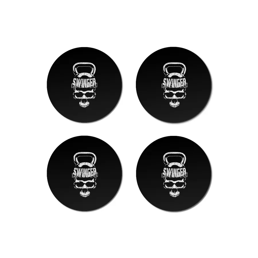 Kettlebell Swinger Skull Funny Halloween Gym Fitness Workout Bardak Altlığı