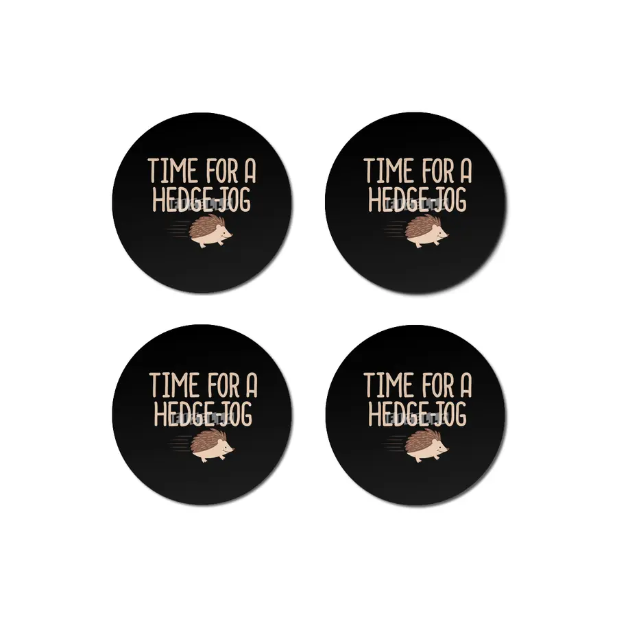 Time For A Hedge Jog Hedgehog Pun Fitness Jogging Workout Bardak Altlığı