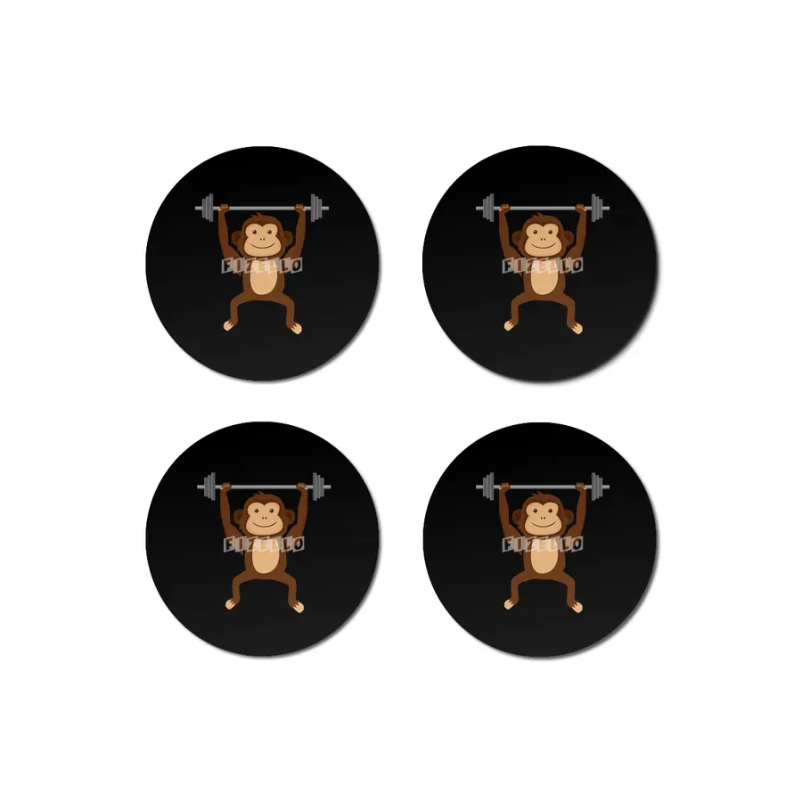 Weightlifting Body Builder Fitness Monkey, Gym Enthusiast, Funny Workout Monkey Bar Bardak Altlığı