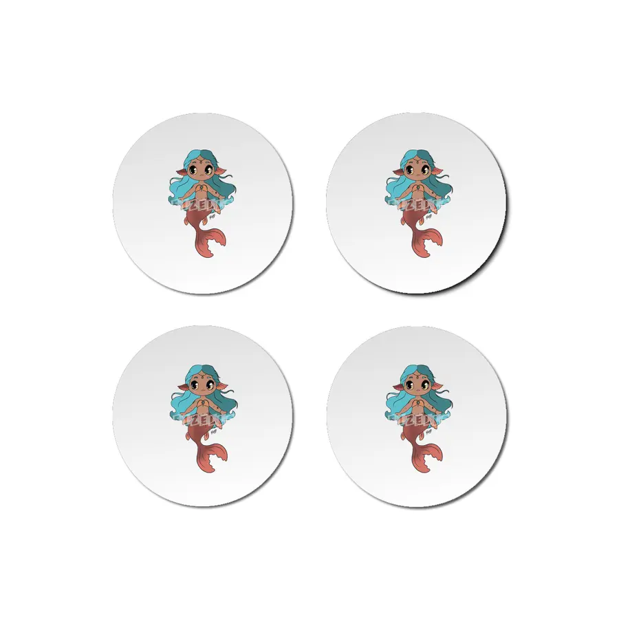 Kawaii Koi Mermaid Bardak Altlığı