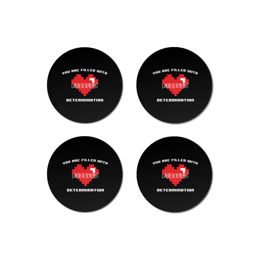 Funny Gamer You Are Filled With Determination Pixel Heart Bardak Altlığı