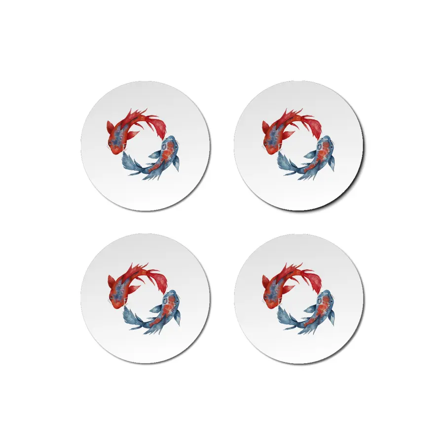 Yin Yang Koi Fish Bardak Altlığı
