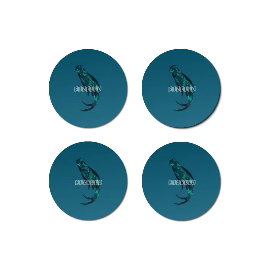 Don't Be Koi - Teal Bardak Altlığı