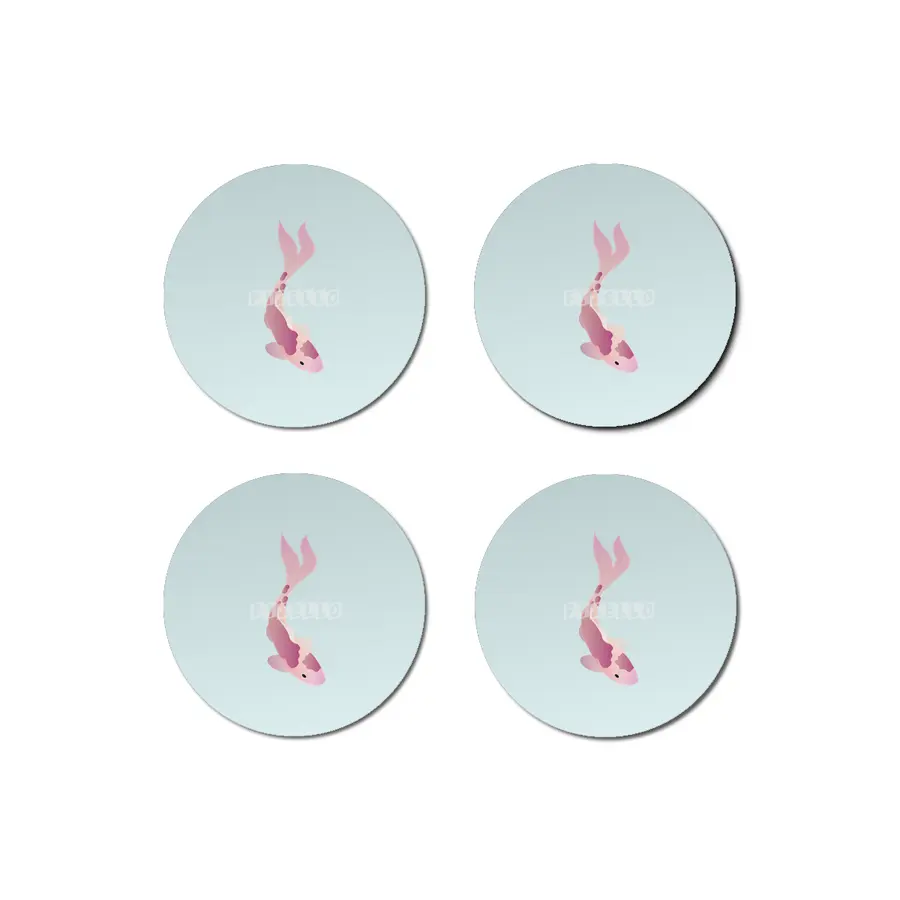 Swimming Koi - Pink Bardak Altlığı