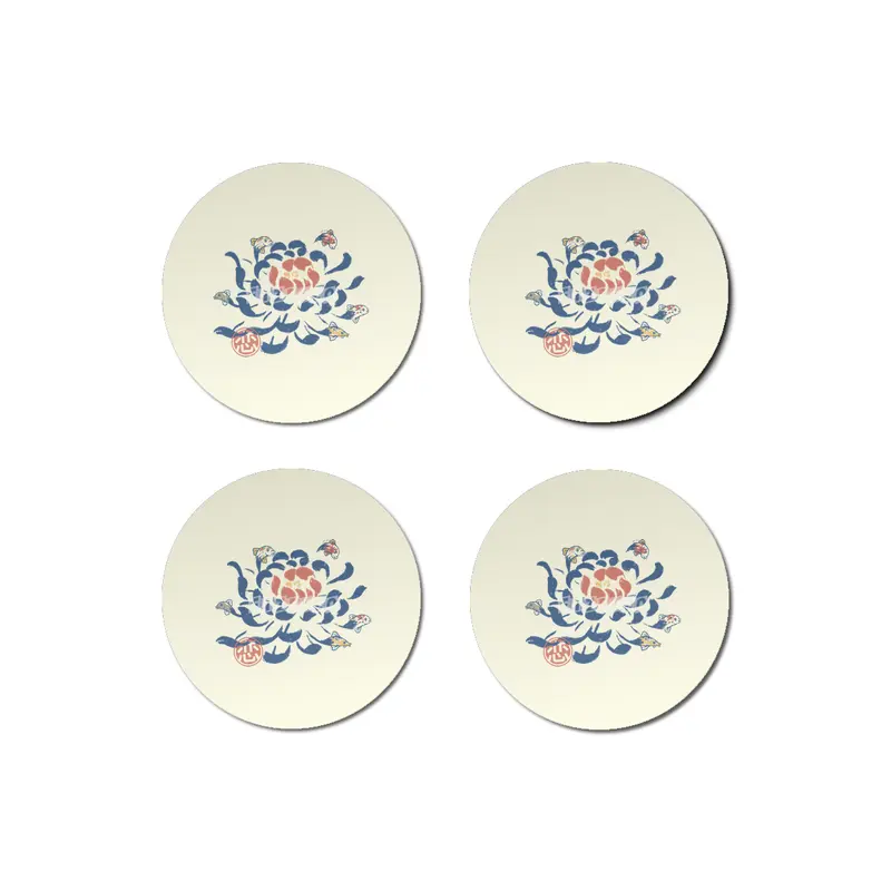 Vintage Japanese Flower Koi Bardak Altlığı