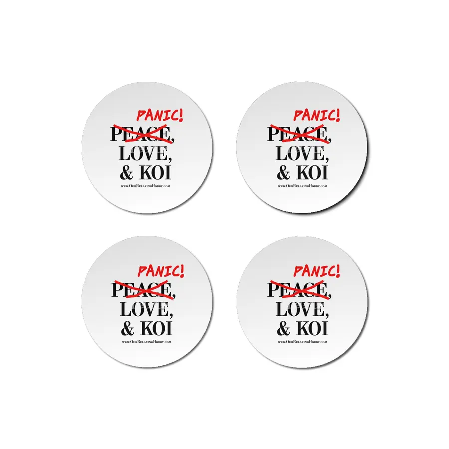 Peace Love and Panic Koi - Black Print Bardak Altlığı