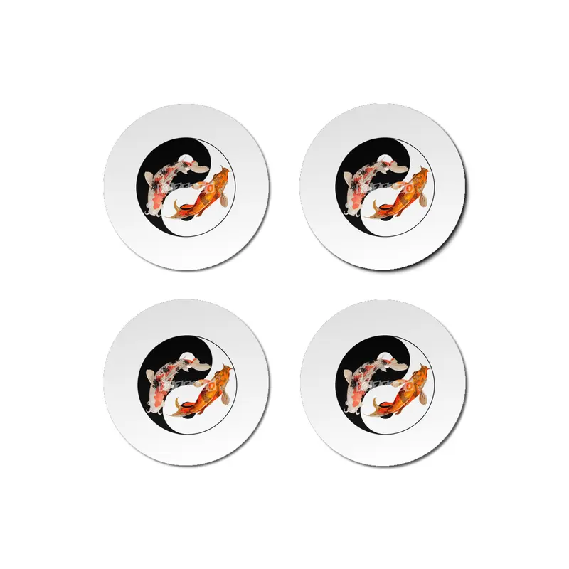 Yin Yang Carp Balance Taijitu Japanese Nishikigoi Koi Fish Bardak Altlığı