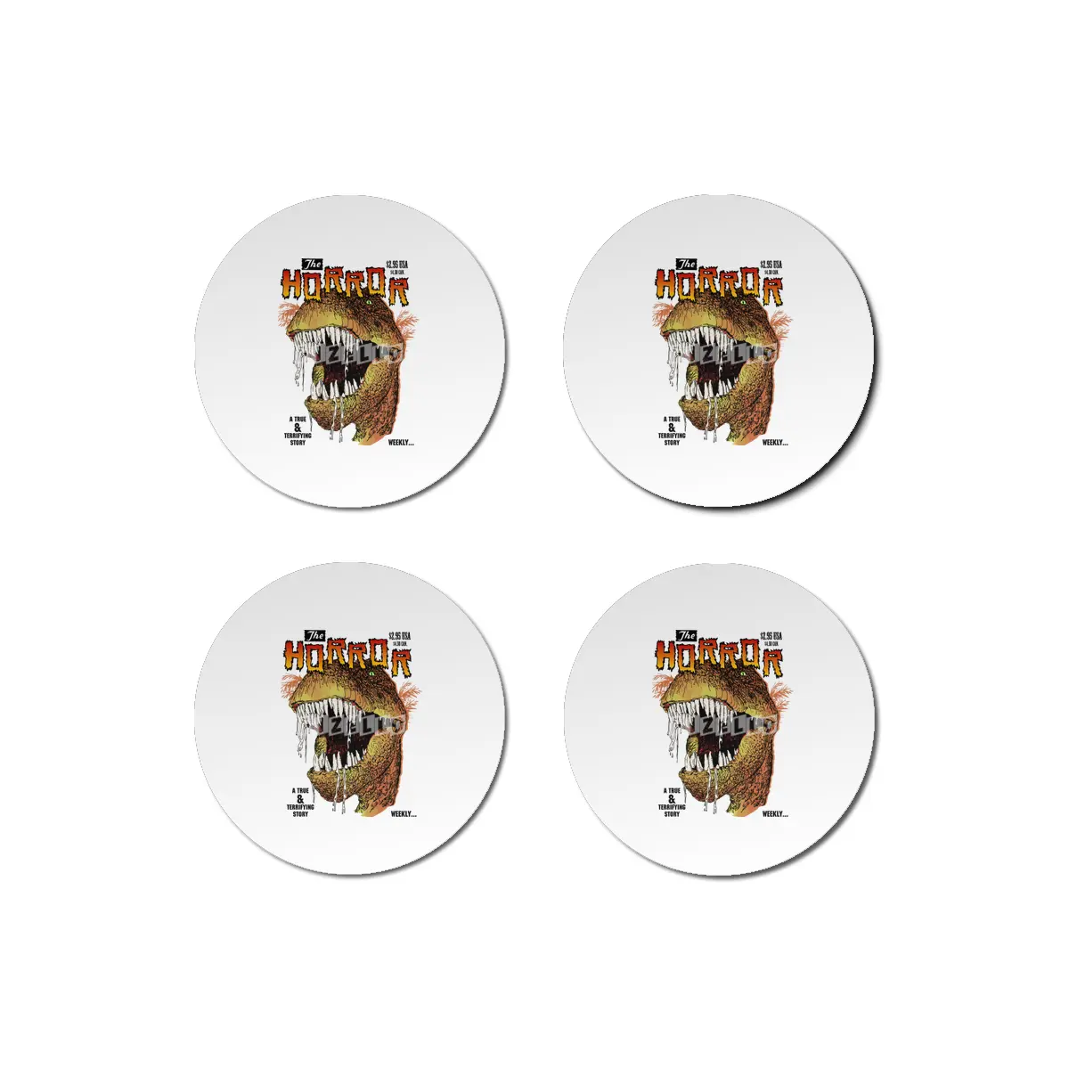 T-Rex Horror comic Bardak Altlığı