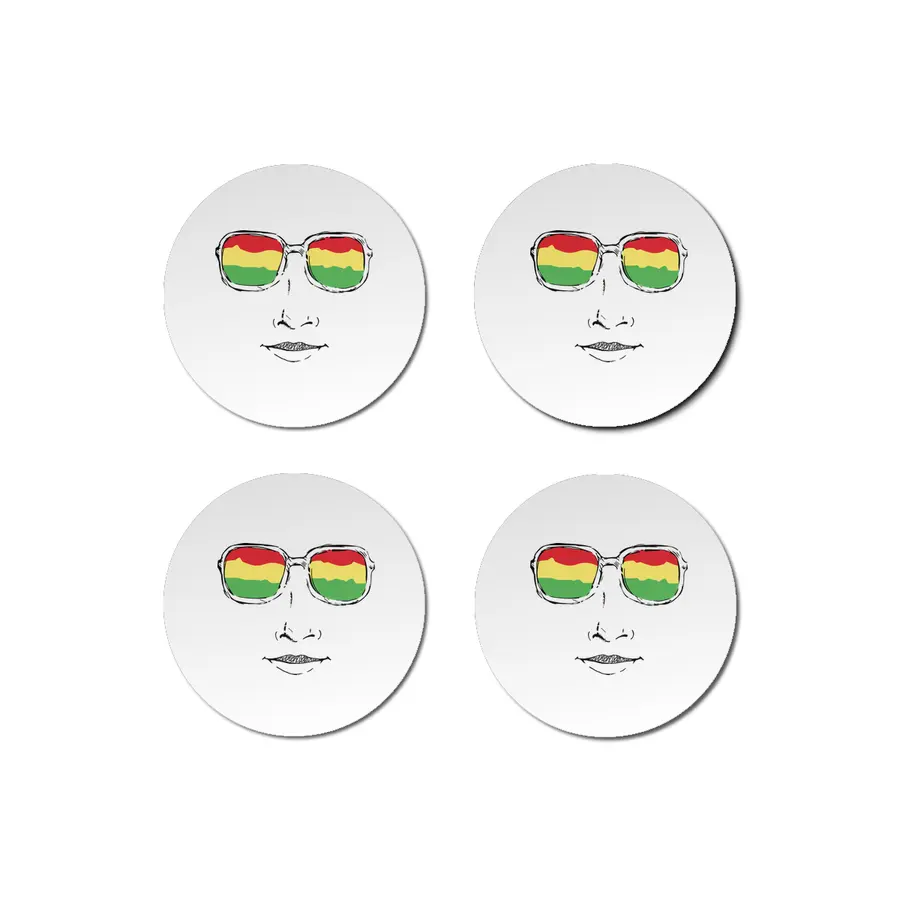 Reggae Hipster Rastafari face A Bardak Altlığı