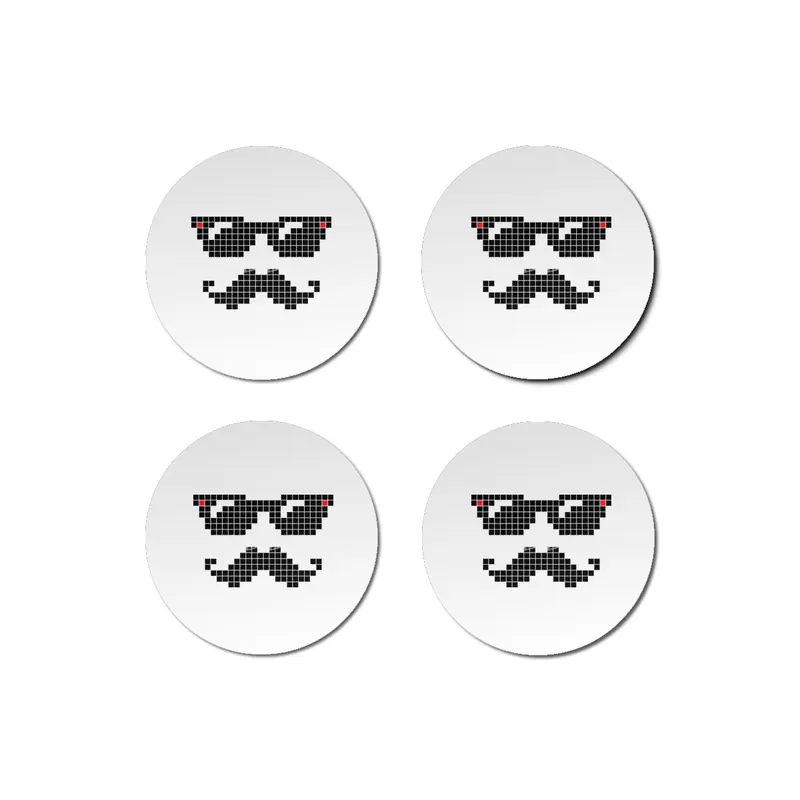 Pixelated hipster geek with sunglasses and mustache Bardak Altlığı