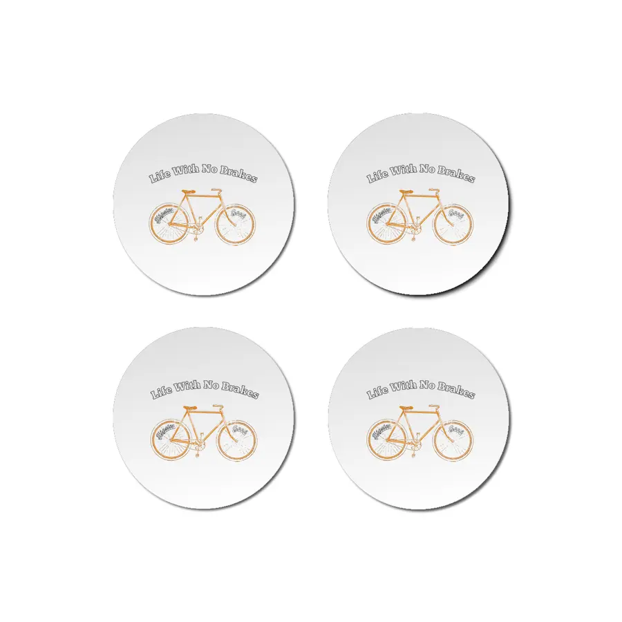 Life With No brakes fun hipster geek cycling fan Bardak Altlığı
