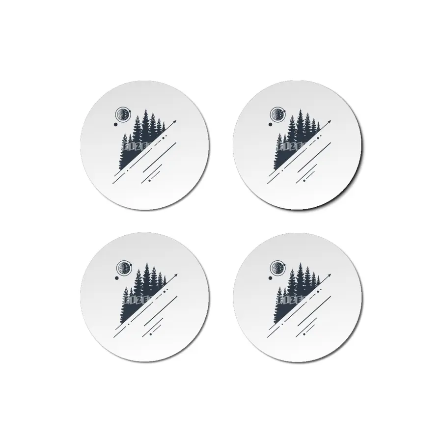 Modern Geometric Nature Forest Hipster Graphic Bardak Altlığı