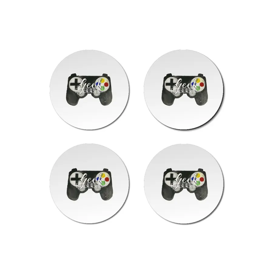 Hand Painted Watercolor Geek Game Controller Bardak Altlığı