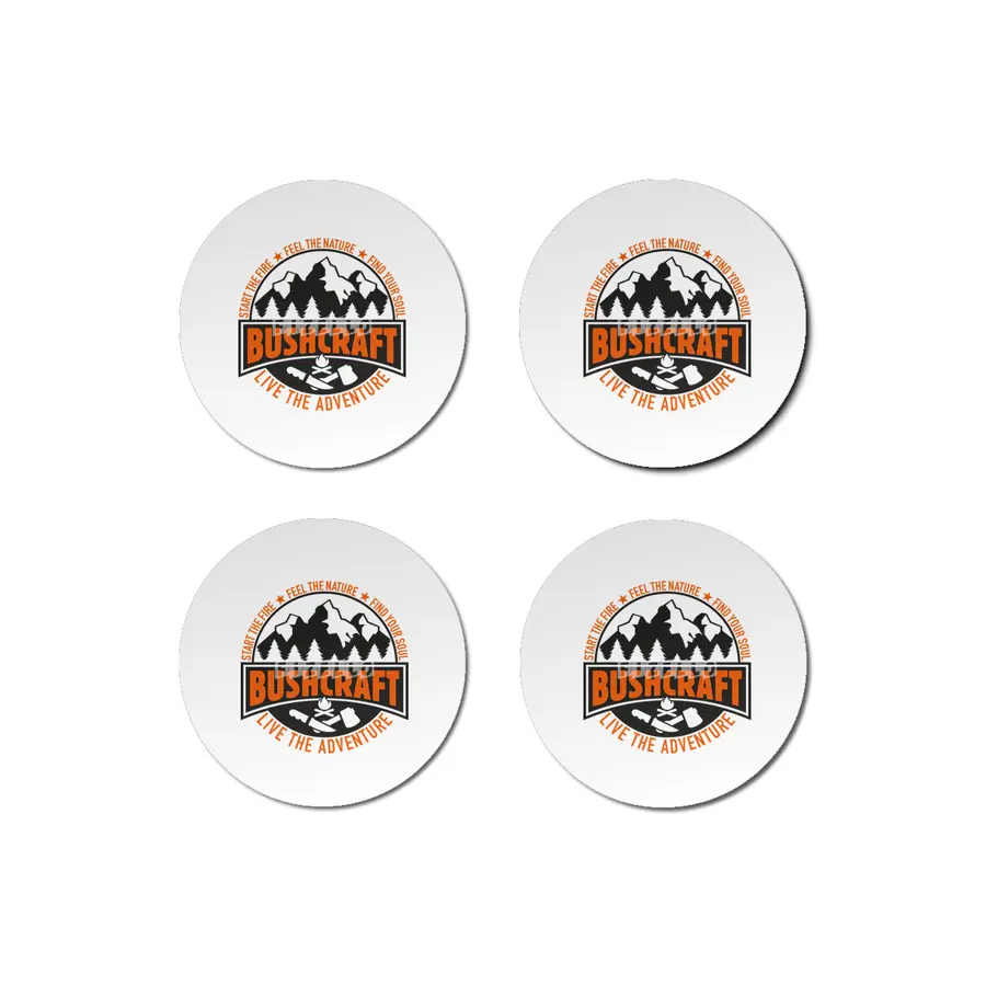 Bushcrafter, Prepper, Survival in the forest, nature (black/orange) Bardak Altlığı