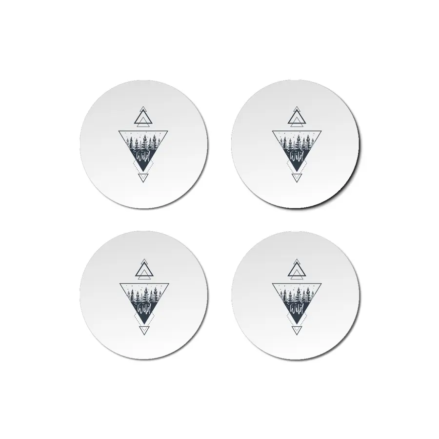Modern Geometric Nature Forest Boho Triangles Bardak Altlığı