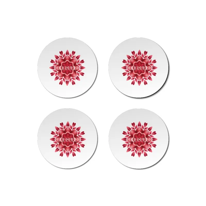 Abstract Watercolor Rose Petal Floral Mandala Bardak Altlığı