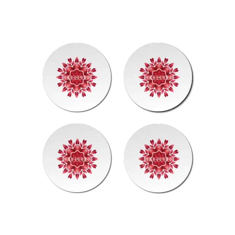 Abstract Watercolor Rose Petal Floral Mandala Bardak Altlığı