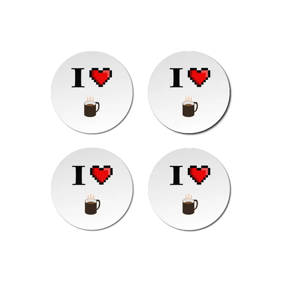 I love Coffee 8Bit Bardak Altlığı