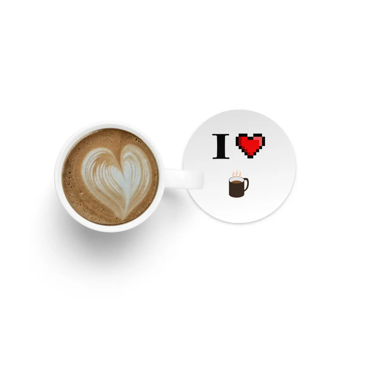 I love Coffee 8Bit Bardak Altlığı