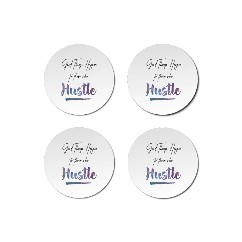 Hustle Watercolor Brush Lettering Inspirational Quote Wall Art Bardak Altlığı
