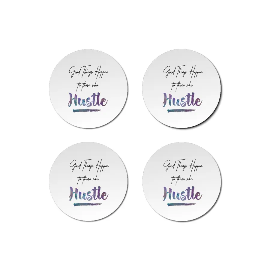 Hustle Watercolor Brush Lettering Inspirational Quote Wall Art Bardak Altlığı
