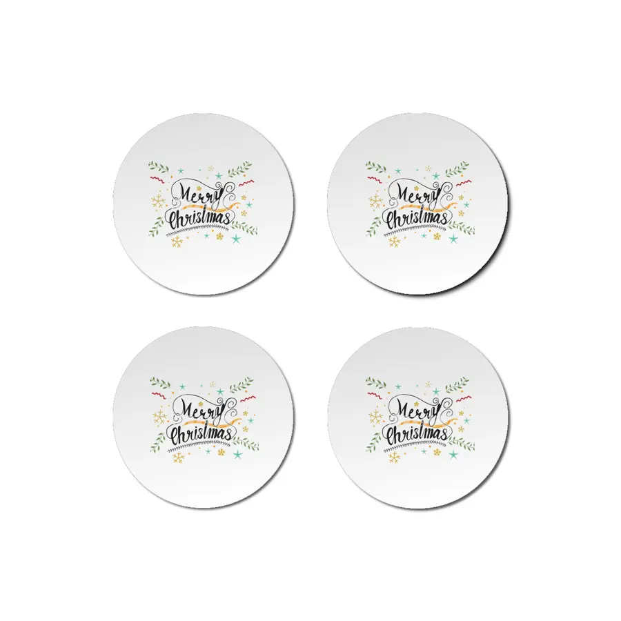 Merry Christmas Hand Lettering Artwork Bardak Altlığı