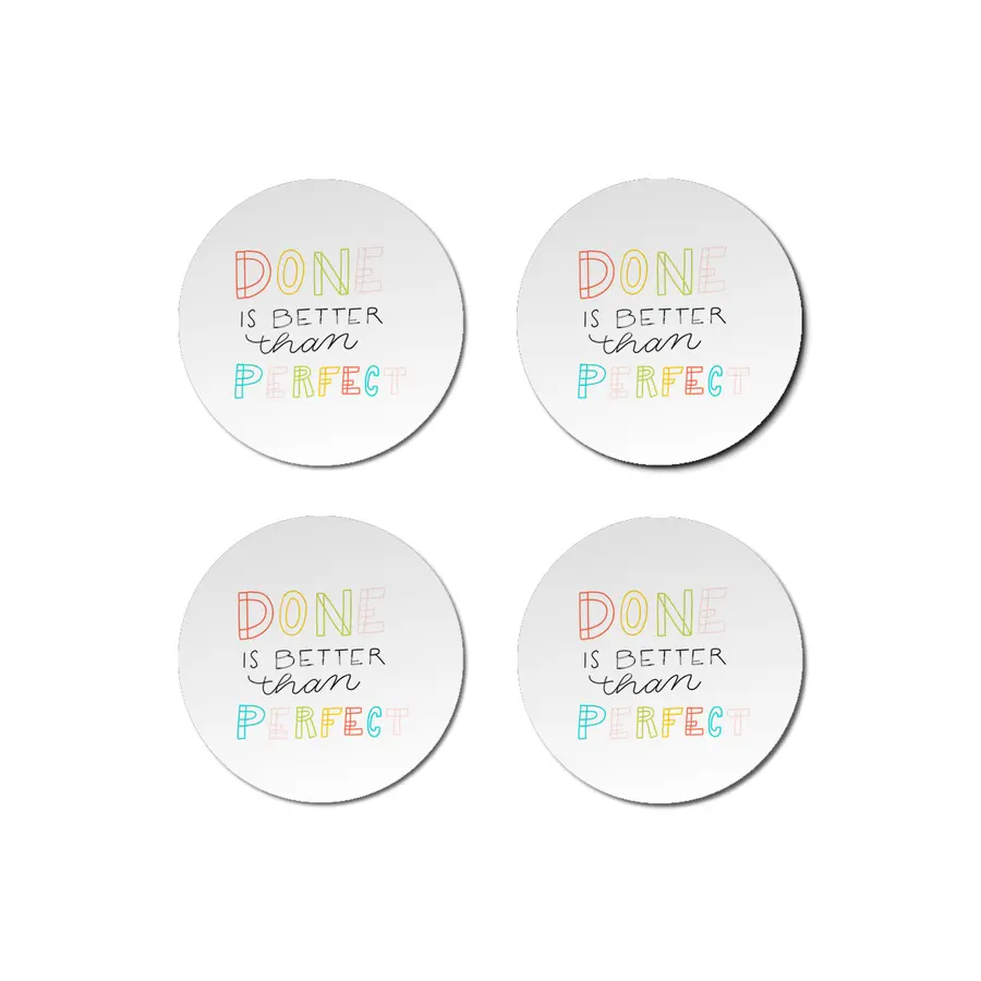 Done is better than perfect Lettering colorful Bardak Altlığı