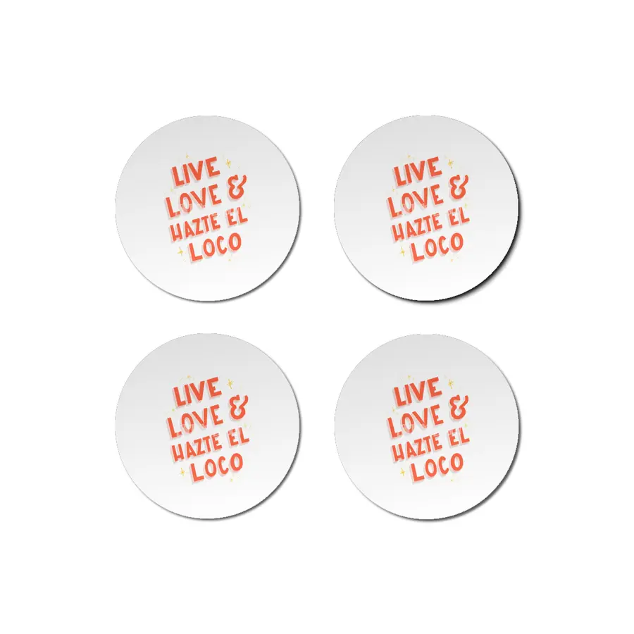 Live, Love Hazte el Loco - Lettering en español Bardak Altlığı