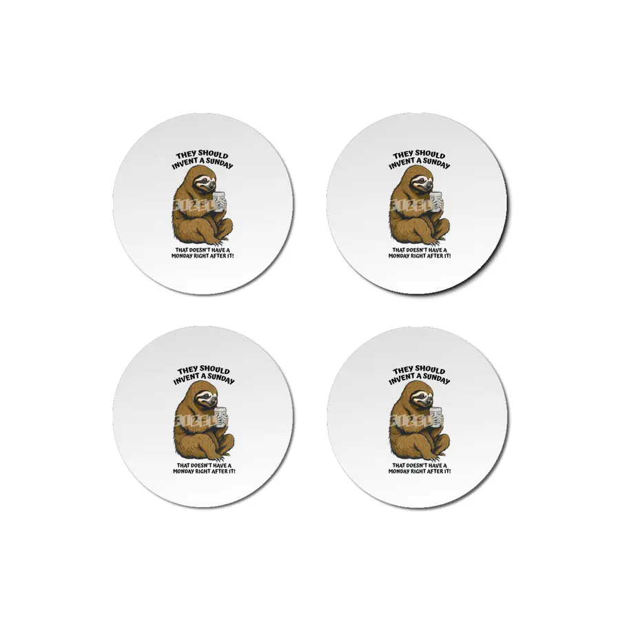 Funny Lazy Sloth Monday After Sunday Coffee Lover Bardak Altlığı